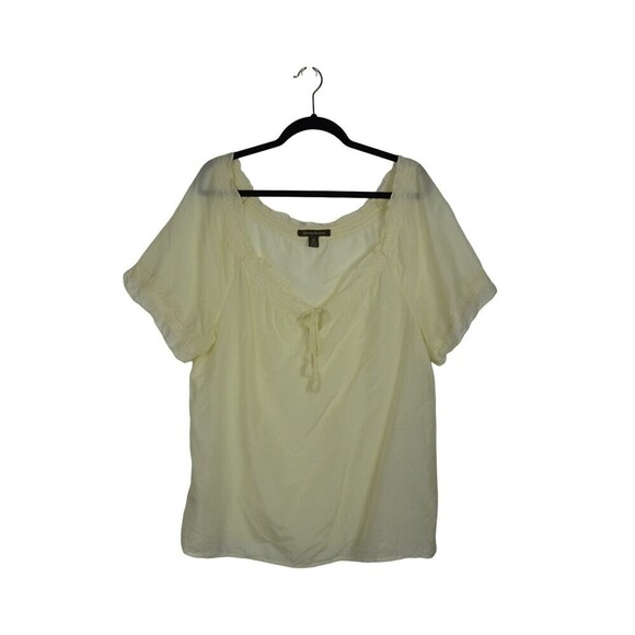 TOMMY BAHAMA Women's Top Silk Cotton Sheer Blouse Tunic Tassel Front Tie Size 10 - Picture 3 of 13
